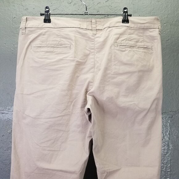 Puma Chino Pants Men's L Beige Pleated Flip Cuff Casual Trouser Stretch Cotton - Picture 11 of 16